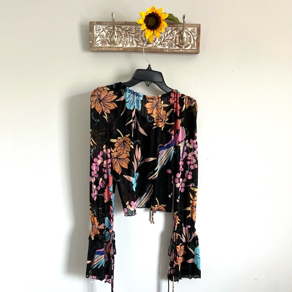 FREE PEOPLE WOMEN’S OF PARADISE TOP BLACK COMBO-SIZE X-SMALL - Picture 13 of 16